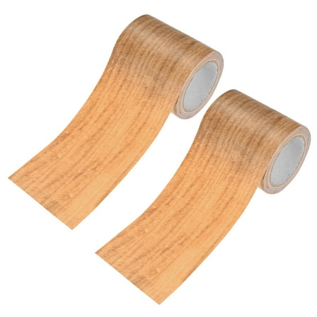 Uxcell 2-Roll Wood Grain Repair Tape, 2.24inch x 15ft Self-Adhesive Wood Floor Tape, Realistic Textured Repair [Chestnut Maple]
