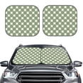 thumbnail image 2 of Balery 2 Piece Daisy Plaid Green Car Windshield Sun Shade|Foldable Front Windshield Shade for Car Front Window for Most Sedans SUV Truck-Medium, 2 of 7