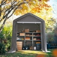 thumbnail image 4 of Quictent 6x8FT Carport Shelter with Roll-Up Mesh Windows & Reinforced Frame, Portable Garage Canopy for Motorcycle Storage, Silver Gray, 4 of 7