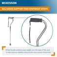 thumbnail image 2 of McKesson Silver Aluminum Offset Handle Cane, Adjustable Walking Aid, 30 to 39" H, Supports 300 lbs, 6 Ct, 2 of 5