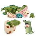 thumbnail image 4 of Karister Alligator Stuffed Animal 23.6", Mommy Crocodile Plush Toy with 3 Baby Crocodile, Stuffed Alligator Plush Gift,Stuffed Crocodile for Kids on Birthday,Christmas or Baby Shower, 4 of 9