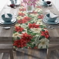 thumbnail image 5 of Christmas Table Runner, Holiday Poinsettia Table Runner, 5 of 5