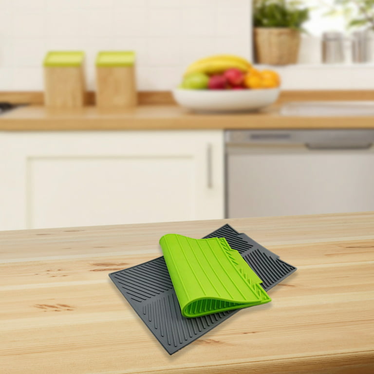 Dish Drying Mat for Kitchen Counter, Abosrbent Draining Mat, Non-slip  Rubber Backed, Hide Stain Anti Absorbent for Kitchen Counter, Drying Mat  for
