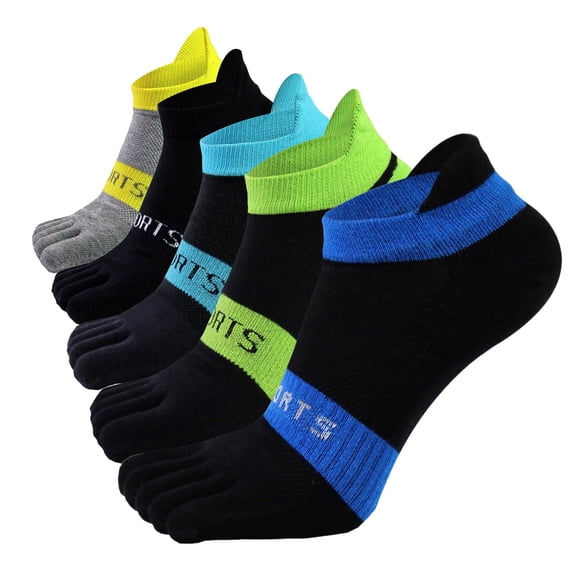 SPOKKI 5 Pairs Toe Socks for Men Women, Ankle Five Finger Socks Athletic Running Socks for Hiking, Gym & Tennis