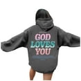 thumbnail image 2 of Womens Hoodie 2025 Christian Hoodies Y2K Graphic Hoodies with Pockets Hooded Sweatshirt Hoodie Women Pullover, 2 of 8