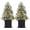 Classical Potted Base(2 Set), variant on 3ft Christmas Tree 2 Set Pre-Lit Artificial Christmas Tree with Vintage Potted Base, Flocked Snow 78 Warm White LED Lights Red Berries, Xmas Holiday Decor for Home, Entrances