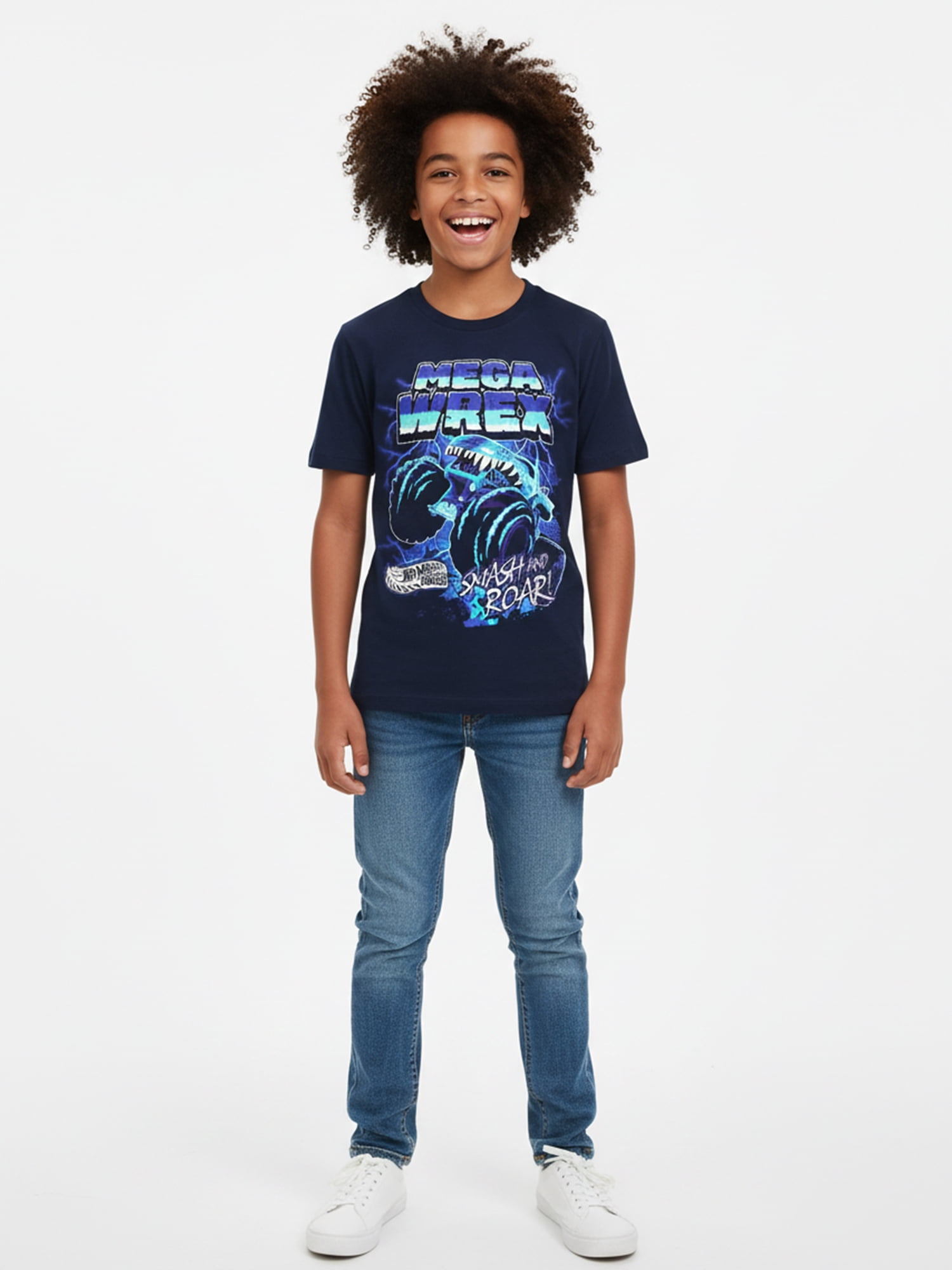 Hot Wheels Monster Trucks, Boys' Graphic T-Shirt, Mega Wrex, Sizes 4-18