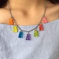 thumbnail image 2 of Collier Ours en Gélatine Mignon 7 Couleurs Pendentif en Résine Coloré pour Femmes Filles, 2 of 4