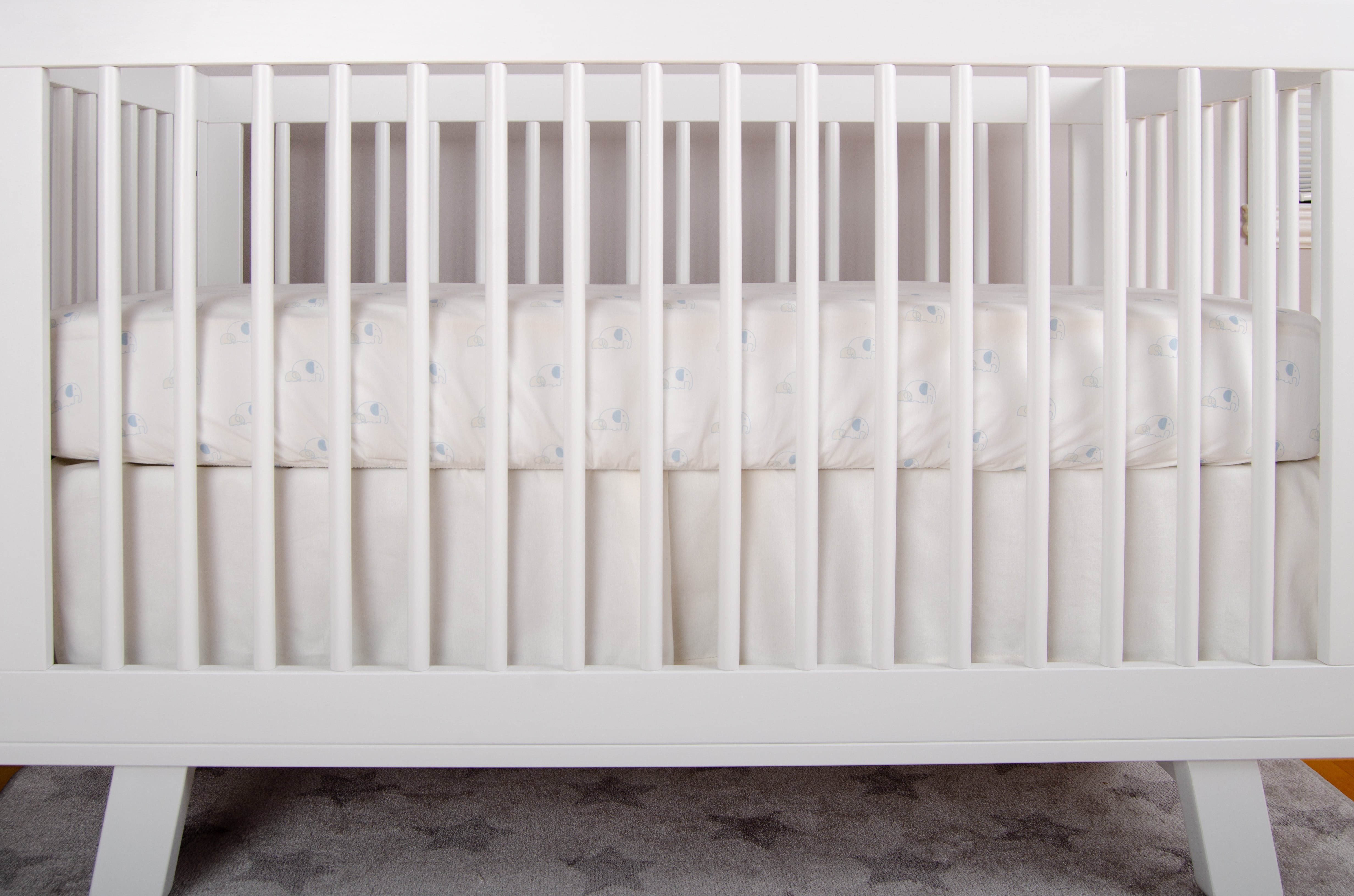 BabyFad Elephant Diamond Blue 100% Cotton 3 Piece Baby Crib Bedding Set