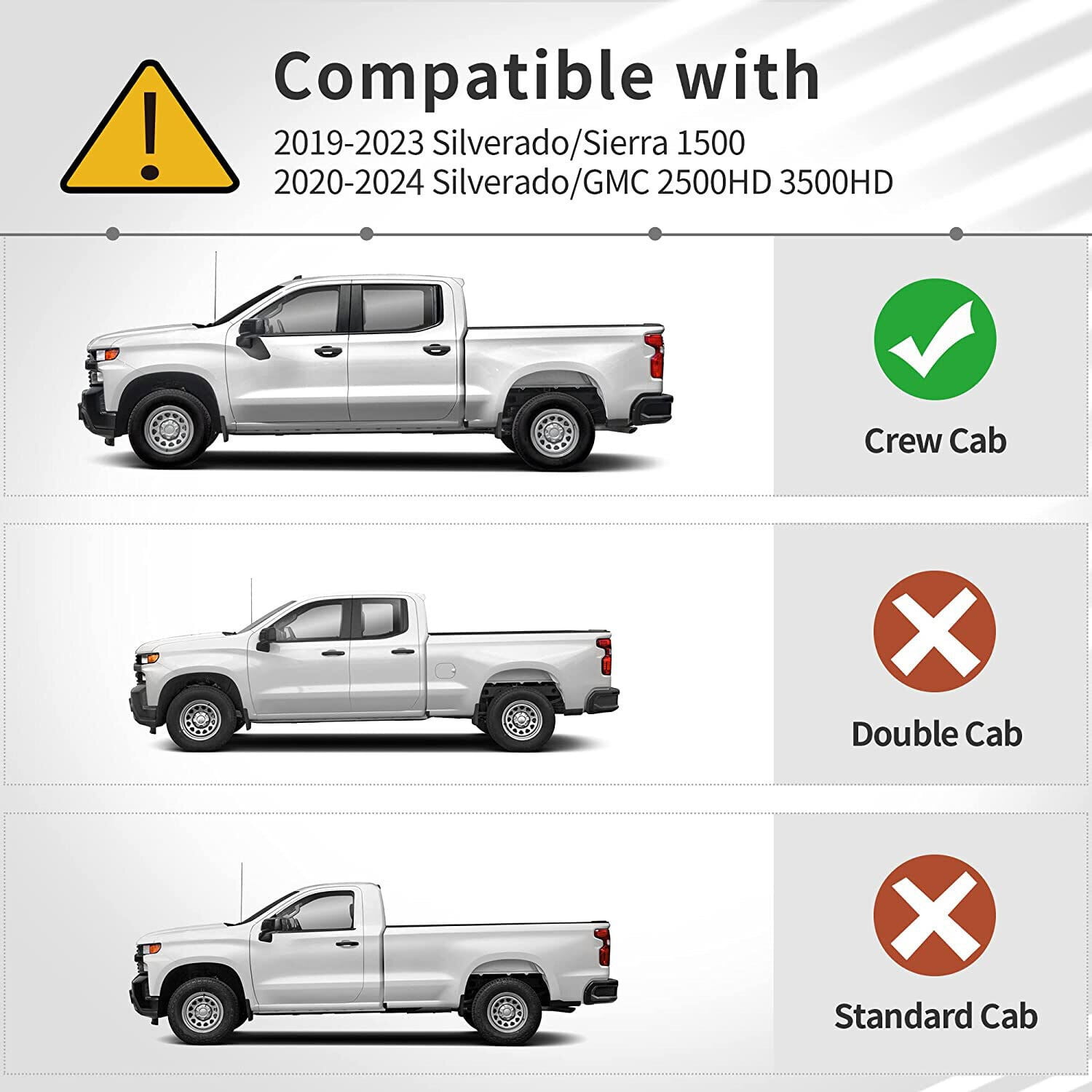 RVNI 6"Running Boards for 2019-2023 2024 Silverado/Sierra 1500 Crew Cab 6'' Drop Side Step