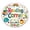 White3, variant on Round Reading Corner Rug Colorful Book Themed Circular Area Rug Soft Non Velvet Play Mat For Bedroom Playroom Homeschool Classroom(White1-23.62")