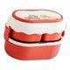 thumbnail image 3 of Lonchera Bento portátil de 2 niveles y 3 compartimentos, gran capacidad, apta para microondas, color rojo, 3 of 12