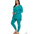thumbnail image 2 of Zenana Women's Soft Brushed Fabric V-Neck Long Sleeve Top & Leggings - 2 Pieces Set, 2 of 5