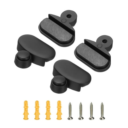 

4Pcs Zinc Alloy Mirror Floating Glass Clip Set Glass Mounting Round Clips Bathroom Mirror Fix Kit Black