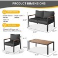 thumbnail image 6 of Poteban Metal Outdoor Patio Furniture Set, Modern Outdoor Conversation Furniture Sets w/Coffee Table, 4 Piece Outside Furniture with Thick, Washable and High-Resiliency Sponge Cushions (Deep Grey), 6 of 7