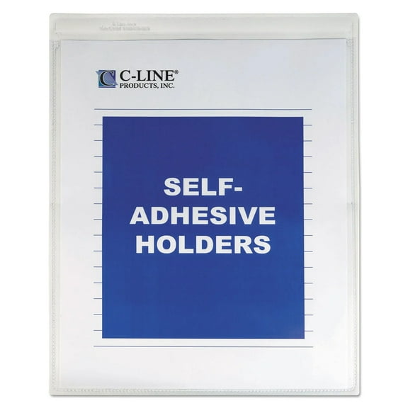 C-Line Self-Adhesive Shop Ticket Holders, 9 x 12, Box of 50