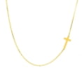 thumbnail image 3 of Gothic-Style Dainty 14K Yellow Gold Sideways Cross Necklace – Women’s Simple Choker Collar Crucifix Jewelry, Party Gift, 3 of 9