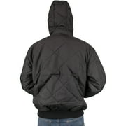 Freeze Defense Mens Winter Coat Fleece Lined Quilted Jacket (XL, Black)
