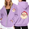 thumbnail image 1 of WILLBEST Sudadera Larga para Mujer, con Estampado Navideño, Cremallera, Manga Larga, Bolsillo y Cordón Ajustable Grande, 1 of 8