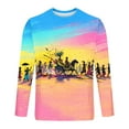 thumbnail image 5 of UVEASISHA Mens Big and Tall Long Sleeve Graphic Tees Slim Fit Casual Gym Workout Shirt Crewneck Pullover Cool Streetwear Tops Hipster T-Shirts Multicolor XL, 5 of 5