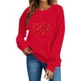 thumbnail image 6 of BEFOKA Long Sleeve T Shirt Women Valentine'S Day Crewneck Sweatshirt Love Heart Printed Womens Blouses Tops For Women Trendy Pullover Sweatshirt Graphic Tops & T-Shirts Print T Shirt Red, 6 of 6