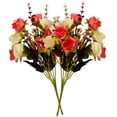 thumbnail image 1 of Ramo de rosas de cristal artificial Ceremonia de banquete de boda Decoración floral de tela de seda rosa falsa, Naranja kenally HA6935-02B, 1 of 6