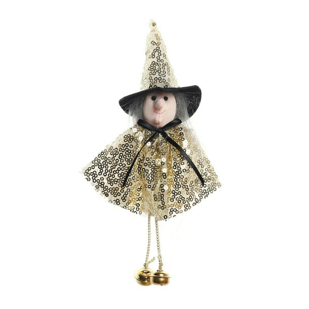 Xihbxyly Colgante de Bruja de Halloween, Linda Muñeca de Tela Colgante, Campanas de Viento, Ambiente Espeluznante, Decoración de Pared Interior, Decoración de Puerta de Entrada/Árbol, Decoración de F