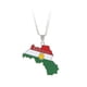 thumbnail image 5 of Qarigey Aleación elegante y única que capta la atención con collar con colgante de bandera de tarjetas de Kurdistán, plata plata 2Conjunto, 5 of 6