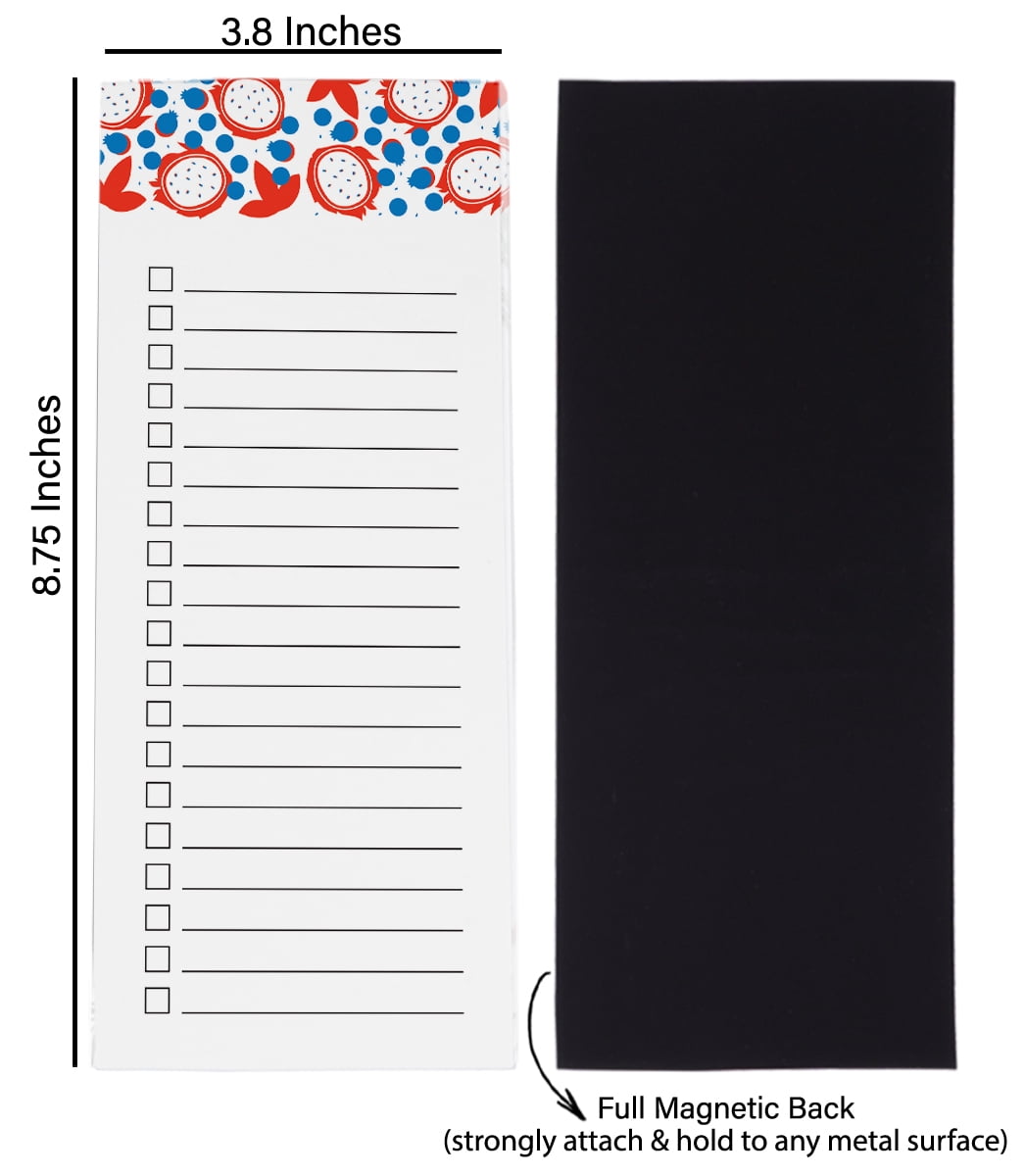 Inkdotpot Pack of 3 Magnetic Fridge To-Do List Notepads- Magnetic Memo Pads For Refrigerator-(50 Sheets Each)-GS
