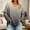 Khaki, variant on Women's Blouses & Tops, V Neck Long Sleeve with Ombre Print and Pockets, Loose Fit Casual Daily Wear for Plus Size Women