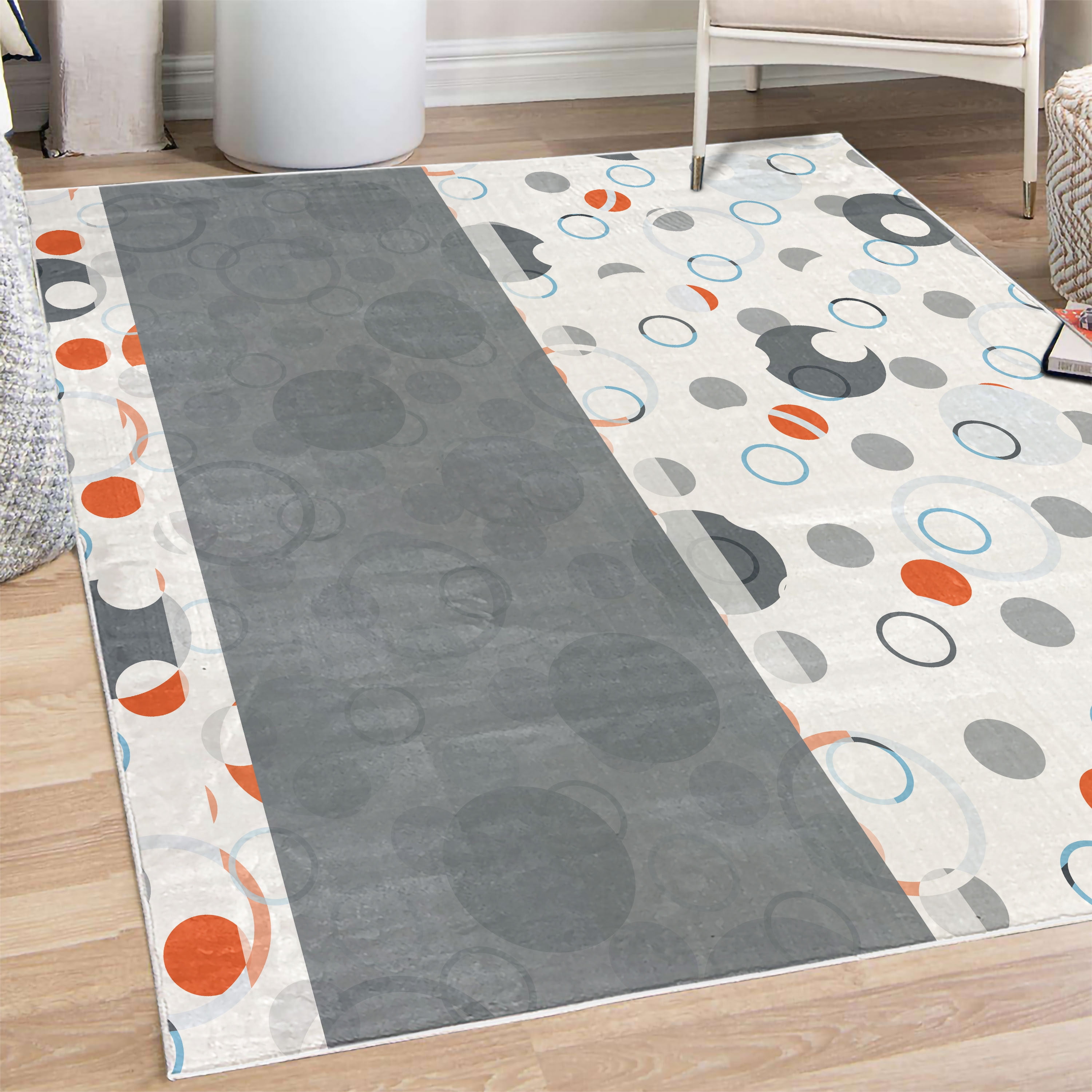 Abstract Decorative Rug, Circular Shaped Round Interlace Forms ...
