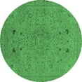 thumbnail image 1 of Ahgly Company Indoor Round Abstract Emerald Green Modern Area Rugs, 7' Round, 1 of 4