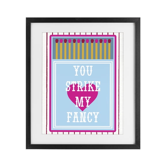 Stupell Industries Art Deco You Strike My Fancy Black Framed Print Under Glass, 13 x 16, by Lil' Rue