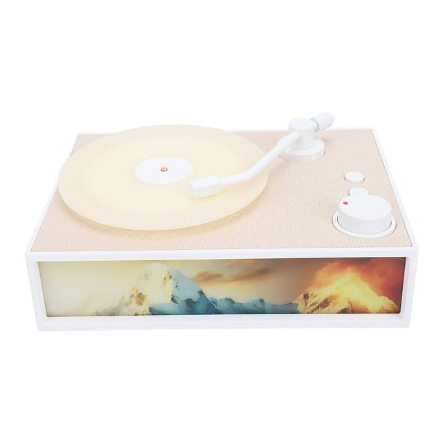 Vintage Record Player with Diffuser, Cordless BT5.3 32.8ft Range, 1500mAh Type C Rechargeable Portable Record Player, Water Resistant