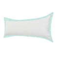 thumbnail image 5 of LR Home Ox Bay Hand-Woven White/Blue Bordered All-Natural Cotton Pillow Cover, 5 of 8