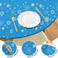 thumbnail image 4 of Blue Christmas Snowflake Pattern Round Fitted Tablecloth with Elastic Edge,Dining Table Cover Waterproof,Outdoor Round Tablecloth for Camping,Dining,Indoor and Outdoor, 4 of 7