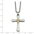 thumbnail image 3 of Collier Croix en Acier Inoxydable 14k avec Diamant 22 Po, 3 of 3