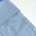 thumbnail image 6 of Kalauyu Men's Linen Shorts Casual Cotton Elastic Waist Drawstring Summer Beach Vacation Shorts with Pockets Knee Length Loose Bottoms, 6 of 8