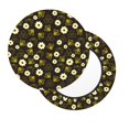 thumbnail image 2 of Balery Honey Bees With Flowers Fundas de asiento para taburete de bar redondo de tela de terciopelo ajustables que protegen de arañazos y manchas para sillas de 14 a 17 pulgadas.-13 inch, 2 of 7