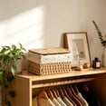 thumbnail image 6 of Natural Woven Storage Basket With Lid, Decorative Organizer Bin For Bedroom, Living Room, Kitchen, Shelf & Home Organization, 6 of 6