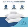 thumbnail image 5 of Standard Size Pillow Protectors with Zipper by The Grand. Poly-Cotton Hypoallergenic Pillow Covers That are Soft, Comfortable, and Breathable. White Pillowcase Protectors Come in Set of 2., 5 of 10