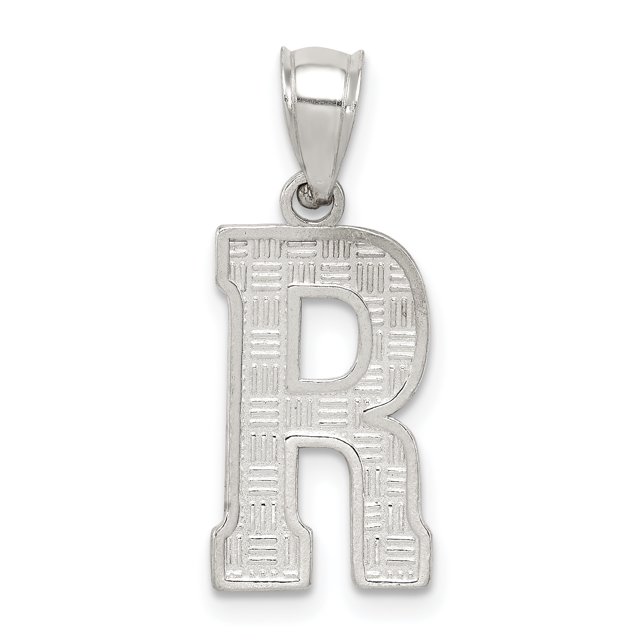 925 Sterling Silver Dainty Letter R Initial Name Monogram Necklace Charm Pendant
