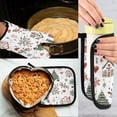 thumbnail image 5 of Yayeee Oven Mitts and Pot Holder Set of 4 Heat Resistant Kitchen Gloves Baking Hot Pad, White Nordic Christmas House, 5 of 5