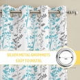 thumbnail image 6 of Aqua Grey Botanical Kitchen Curtains Window Panels, Spring Floral Summer Farmhouse Insulated Window Treatment Curtain, Grommet Curtains for Bedroom/Living Room/Bathroom, 2 Piece 42"Wx45"L, 6 of 8