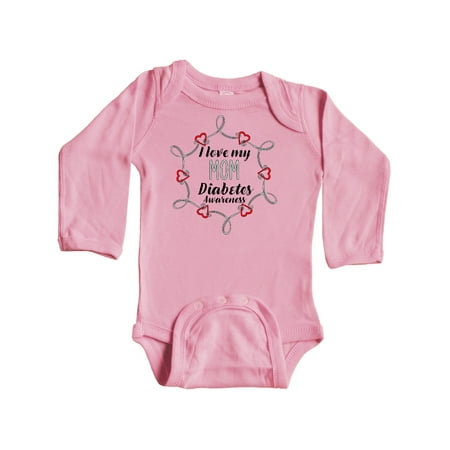 

Inktastic I Love My Mom Diabetes Awareness Gift Baby Boy or Baby Girl Long Sleeve Bodysuit