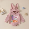 thumbnail image 2 of Ulitacool Onesies For Girls O Neck Infant Toddler Easter Long Sleeve Romper Cartoon Prints Hooded Bodysuits Red 3-6 Months, 2 of 9