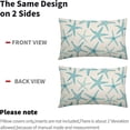 thumbnail image 4 of Aqua Starfish Lumbar Pillow Covers 12X20 Inch Set of 2 Beach Ocean Coastal Decorative Rectangular Pillow Cases Summer Nautical Cotton Linen Cushion Case Home Decor for Sofa Couch Outdoor, 4 of 6