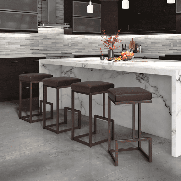 Tempo Furniture Belmont Swivel 26" Counterstool Counter Stool Pebblestone Powder Coat Finish & Sonoma Seagray Fabric by Furnish Theory (1 Piece)