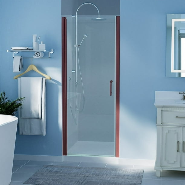 ExBrite 3031.5 In. W X 72 In. H Pivot Shower Door Frameless Oil Rubbed