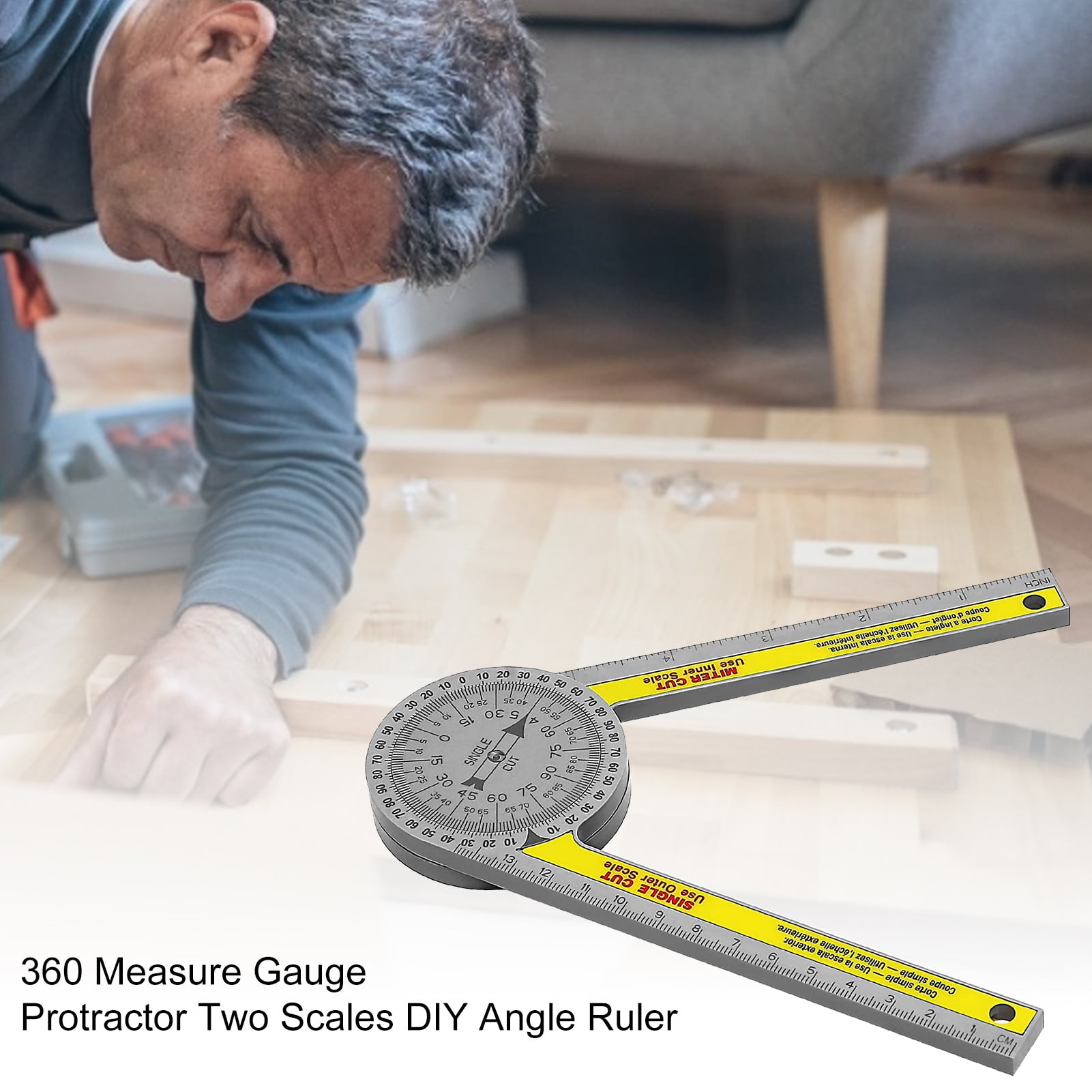 Buy MEGAWHEELS Miter Saw Protractor with Measuring Rulers, Carpenter ...